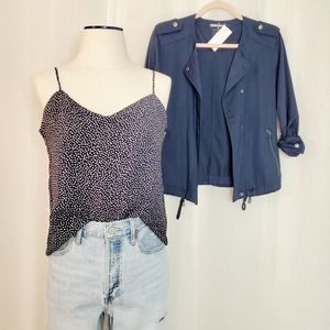 NWT Easy Cami Blue Navy Dots/ Size Med…